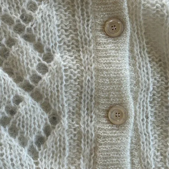 NWT Gucci X Adidas Ivory Mohair Knit Button Front Cardigan XS - Picture 12 of 16